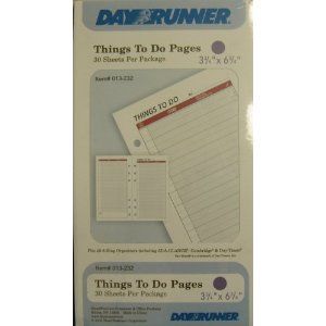 013 232 Day Runner Things To Do Pages. Page Size 3 3/4 x 6 3/4.