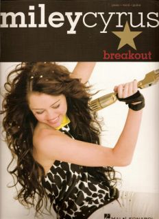 Miley Cyrus Breakout PVG Piano Vocal Guitar Song Book