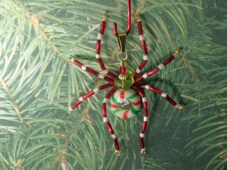 Red Beaded Christmas Tree Spider Legend Ornament Gift Handmade