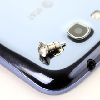 Fosmon 3 5 mm Diamond Bling Dust Cap Plug for Samsung Galaxy S3 s III