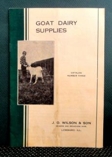 vintage Goat Dairy Supplies Catalog Wilson Lombard IL Milk Farm
