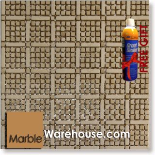 12x12 Crema Marble Tumbled Tile Stone Mosaic Sheet for Flooring