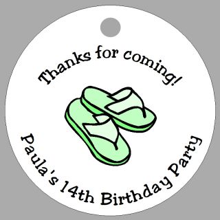 FLIP FLOPS 20 Favor Gift Tags POOL BIRTHDAY PARTY