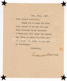 Signed Autographed 1937 Letter from Claude Rains
