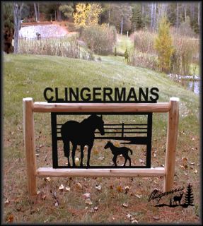  Horse Signs Equestrian Decor Gifts Farm Ranch Log Fence Fencing