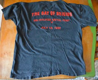 RARE Vtg Deicide Legion Shirt 1992 Large Napalm Death Godflesh Carcass