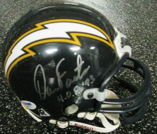 dan fouts signed san diego chargers mini helmet psa dna