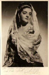 Delia Rigal Argentine Soprano Original Signed 1954