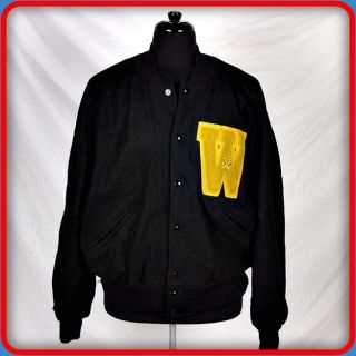 DELONG Vtg Wool LETTERMAN School Jock Jacket Mens Size L Large Varsity