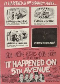  It Happened on 5th Avenue 1947 Movie Ad Poster Don Defore Ann