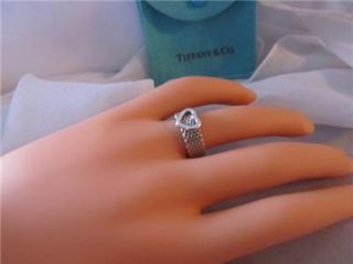 Tiffany Co Somerset Mesh Heart Sterling Silver Ring