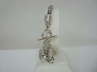 OTC Sterling Silver 925 Matching Toggle Necklace Bracelet Heart