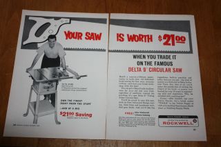 Vintage Advertisement For Rockwell Delta Power Tools Tablesaw