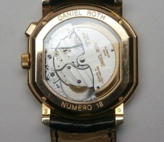 Daniel Roth 18K Yellow Gold GMT Numero 18 Near Mint Cond Wrist Watch