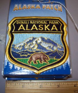 Embroidered Alaska Patch Denali NatL Park and Bear