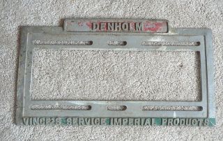 Denholm Canada Imperial Oil Ad License Plate Frame Old