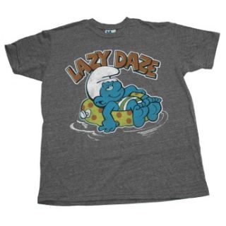The Smurfs Lazy Daze Vintage Style Distressed Junk Food Soft T Shirt