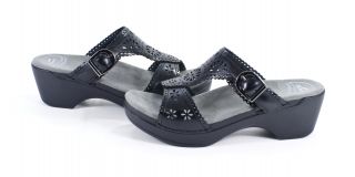 Dansko Sapphire VEG Tan Black Clog Sandals Shoes 40 New