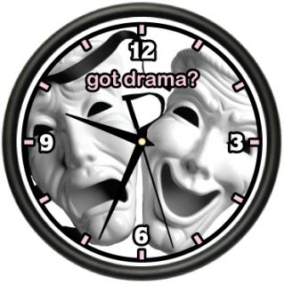 Drama Wall Clock Student Actor Theater Mask Movie Gift