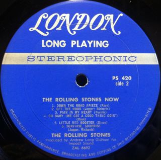 THE ROLLING STONES now LP VG+ PS 420 USA INSANELY RARE UNBOXED STEREO