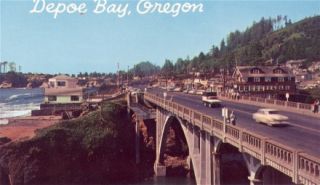 Vintage View of Oregon Coast Hwy 101 Depoe Bay Or
