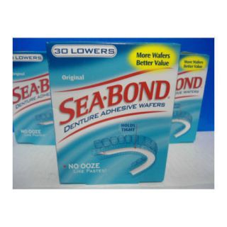 Sea Bond Denture Adhesive Wafers, Lowers, Original, 30 ct. [Health and