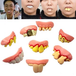 Halloween Fake Buck Goofy Rotten Teeth Creepy Dentures