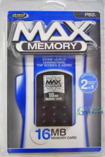 Datel Max Memory for Sony PlayStation 2 PS2 16MB Memory Card New Ships