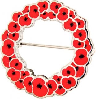 Royal British Legion Wreath Poppy Brooch 2012 design Brand New Charity