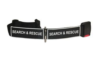 dean tyler dog collar with velcro patches search and rescue