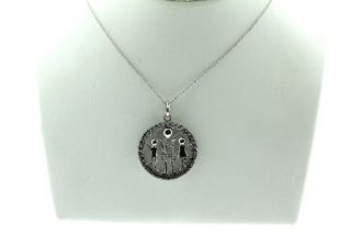 925 Sterling Silver Mother and Children Cubic Zirconia Pendant Chain