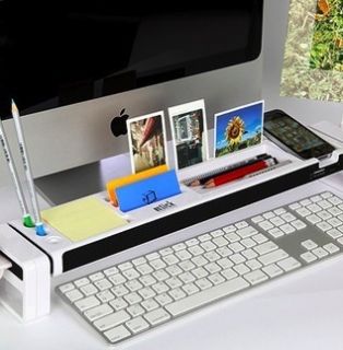 iStick WHT Desktop organizer w USB Hub Memory Card Reader White