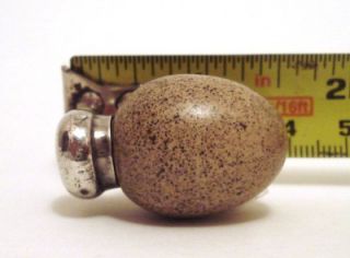 Victorian Silver Topped Birds Egg Scent Bottle, 19th century