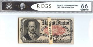 Fr 1381 William H Crawford Original Pack with Bank Band 20 Notes GEM66