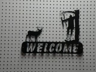 Welcome Bow Deer Hunters Metal Sign Large Size Made in USA Quality