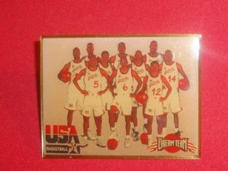 Dream Team USA Olympic Basketball 1996 96 Vtg Enamel Metal Pin Shaq