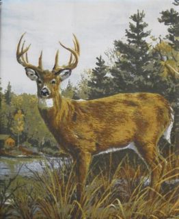 Hautman Whitetail Deer Grand River Lodge Cabin Fabric 70x72 Shower