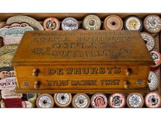 Antique English Dewhurst Sylko sewing cotton reel spool haberdashery