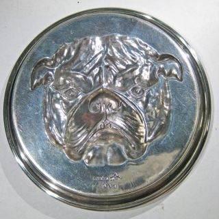  Sterling Silver Decorative Bulldog Ashtray Vintage NoReserve