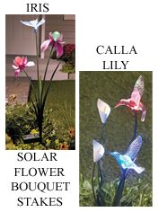 Iris Calla Lily LED Solar Light Bouquet Stake Choice