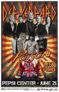 Def Leppard Poison Denver 2012 Concert Poster Metal