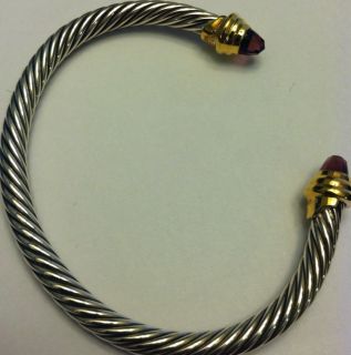 David Yurman   5mm Purple Amethyst Cable Bracelet   NWOT