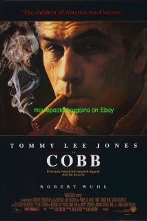 Cobb Movie Poster Original 27x40 Ty Cobb Bio 1994 Tommy Lee Jones