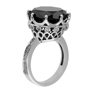  tcw 14k White Gold Round Cut AAA Black Engagement Diamond Ring