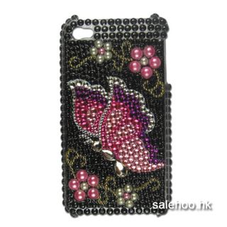 Butterfly Bling Diamond Cover Case for Apple iPhone 4G