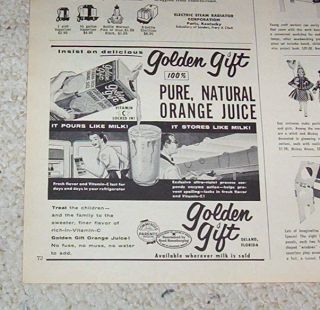 1955 Golden Gift Orange Juice Deland Florida Print Ad