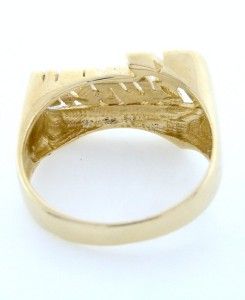 14k yellow gold diamond cut karen name plate ring 27985