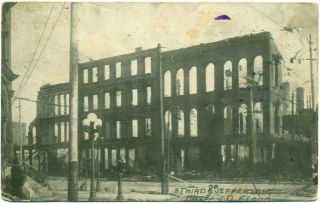 1913 DAYTON, OH, THIRD STREET, JEFFERSON STREET GREAT FLOOD DISASTER
