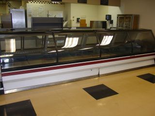 Meat Case Deli Case European Lift Up Curved Front Glass Hussman Mfg