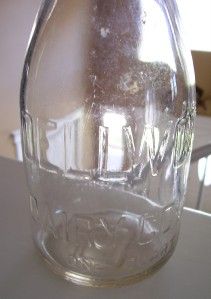 DELLWOOD DAIRY CO INC Rare VTG Milk Bottle Yonkers & MT. Vernon N.Y. 1